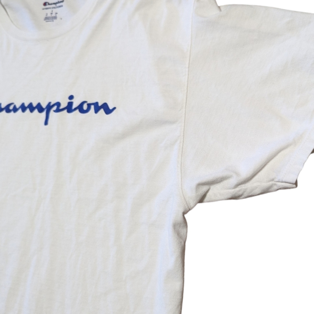 Champion Authentic Athleticwear‎ White Crew Neck T Shirt Logo Graphic Size L - Picture 3 of 6